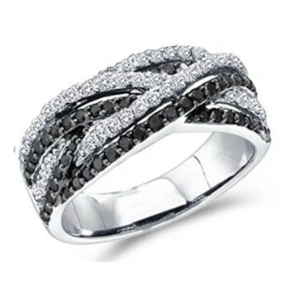 Charm Engagement Anniversary Cubic Zirconia 925 Silver Ring Gift Sz 6-10