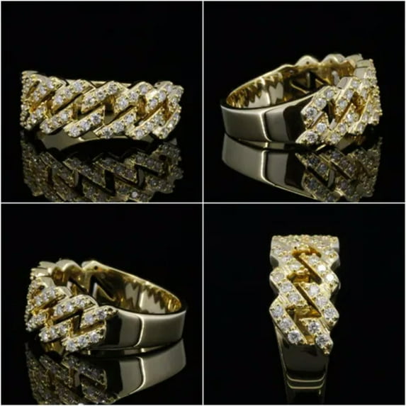 Charm Engagement Women Jewelry Cubic Zircon 18k Yellow Gold Plated Rings Sz 6-10