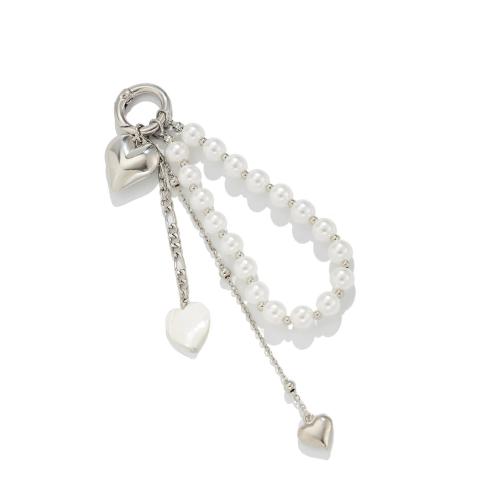 Charm Heart Keychain Tassels Key Holder Bag Pendant Beaded Bag ...