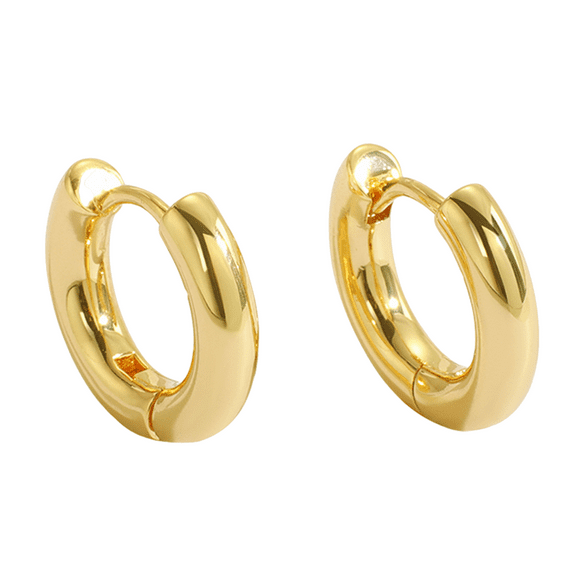 Charm-In 14K Gold Plated Chunky Earrings | Hoop Earrings | Women's Gold Earrings | Hypoallergenic Earring Hoops