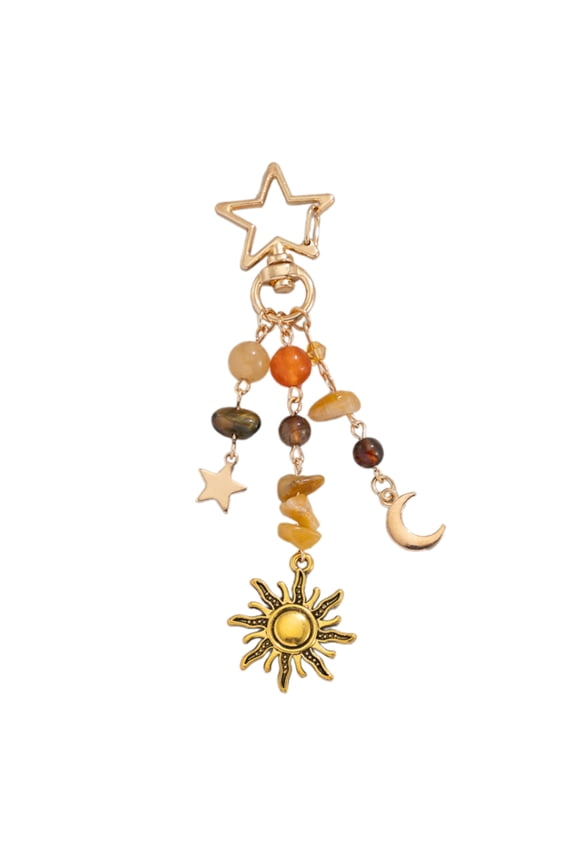 Charm Keychain Creative Beads Keyrings Stylish Holder Sun Ornament Suitable for Women Matching Various Outfits