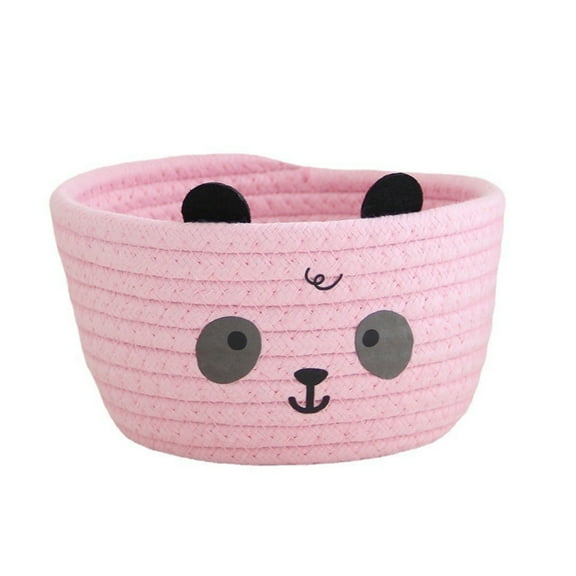Charm Lovely Bear and Pandas Sturdy Cotton Rope Storage Basket for Efficient Space Saving Designs Home Organization