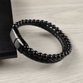 thumbnail image 1 of Charm Men Bracelet Rope Stainless Steel Magnetic Natural Stone Leather Beaded Braclet Volcanic Stone bracelet bangles Chain Gift, 1 of 6