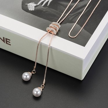 Pearl Jewelry Set For Women – 925 Sterling Silver Pendant Necklace & Long Earrings With 8-9mm Freshwater Pearls