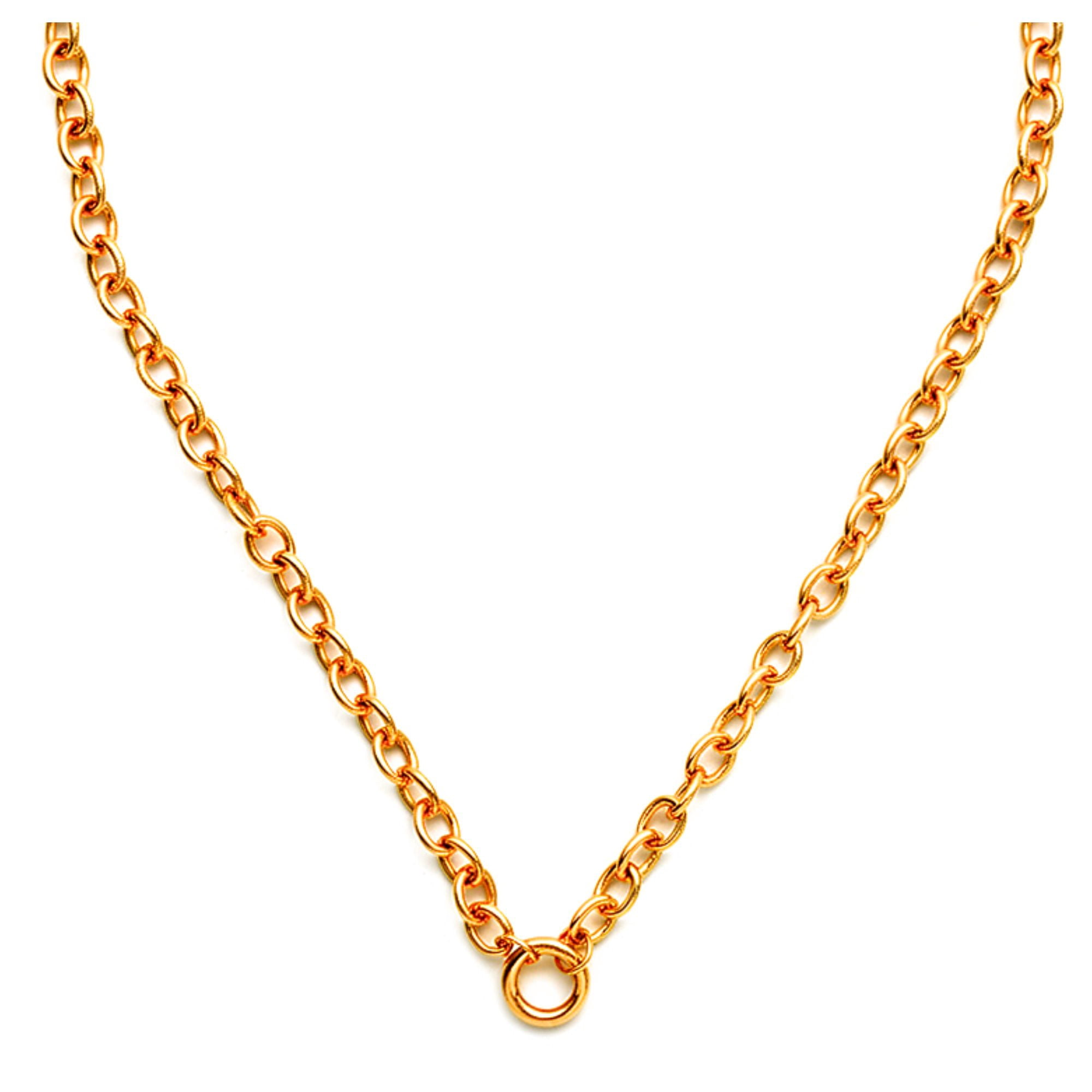 Carabiner Charm Necklace for Women O Link Chain Round Holder Stainless Steel by Ginger Lyne