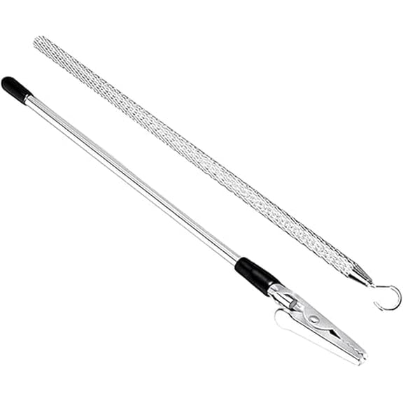 Charm Opener Bracelet Helper Tool Hook and Clasp Fastener Kit – 2 Piece Jewelry Assistant with Hook and Clip – Easy to Use Bracelet Necklace and Zipper Fastening Tool for Seniors - Silver