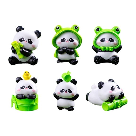 Charm Panda Figurines PVC Sculptures Compactly Desktop Accessories Home