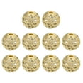 thumbnail image 1 of Charm Rhinestone Beads, 10 Pack 10mm Round Zircon Pave Spacer Beads for Jewelry Making (Gold+White), 1 of 6