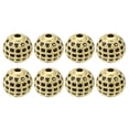 thumbnail image 1 of Charm Rhinestone Beads, 8 Pack 10mm Round Zircon Pave Spacer Beads for Jewelry Making (Black - Gold), 1 of 6