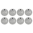 thumbnail image 1 of Charm Rhinestone Beads, 8 Pack 12mm Round Zircon Pave Spacer Beads for Jewelry Making (White - White Gold), 1 of 6