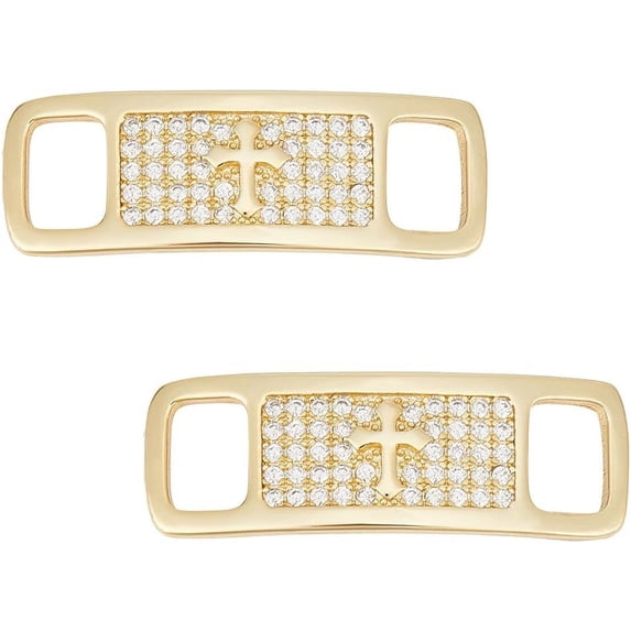 Charm Shoelace Buckle Golden Cross Pattern Shoe Lace Charm Bling Diamond Locks for DIY Craft Detachable Shoe Jewelry Decorations Sneakers Wedding Shoes Diy Crafts Accessories