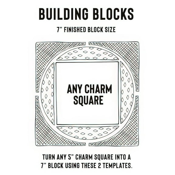 Charm Square Building Block - Acrylic Templates Only by Jen Kingwell Designs