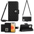 thumbnail image 1 of Charm Style for iPhone 12 Case RFID Blocking Wallet Card Holder Leather PU Flip Cover Folio Lanyard Crossbody Strap Women Girl Magnetic Clasp Kickstand For iPhone 12, Black, 1 of 8