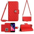 thumbnail image 1 of Charm Style for iPhone 7 / 8 / SE 2020 / SE 2022 Case RFID Blocking Wallet Card Holder Leather PU Flip Cover Folio Lanyard Crossbody Strap Women Girl Magnetic Clasp Kickstand, Red, 1 of 8
