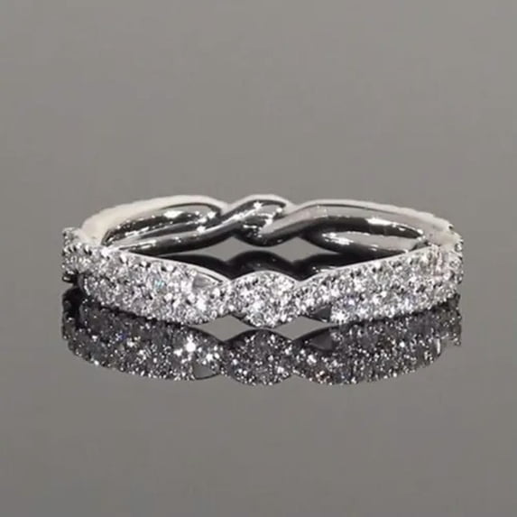 Charm Wedding Engagement Band 925 Silver Ring Cubic Zircon Women Jewelry Sz 6-10