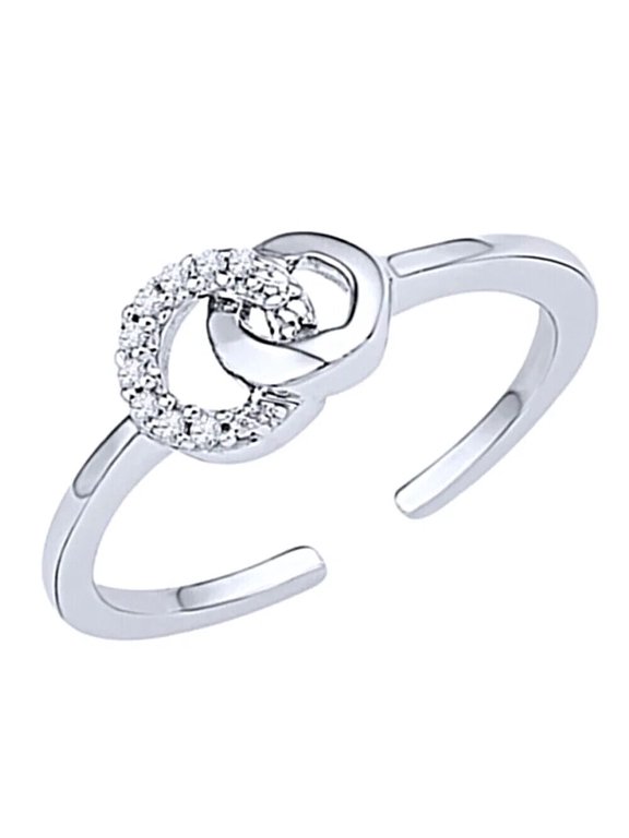 Charm Women's Toe Ring Round Cut Diamond 0.25Ct Lab Created 14K White Gold Plated