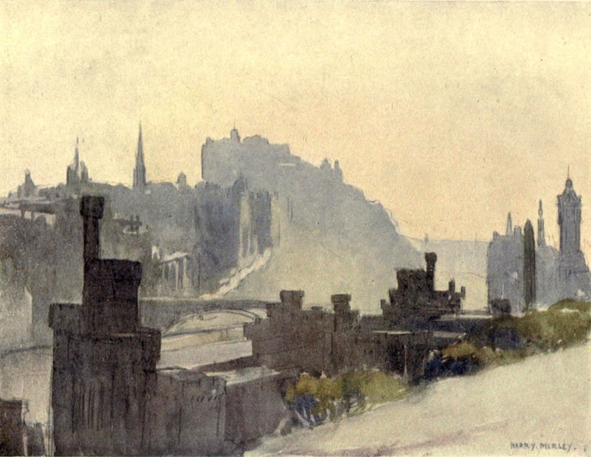 Charm of Edinburgh 1913 From Calton Hill Canvas Art - Harry Morley (18 x 24)