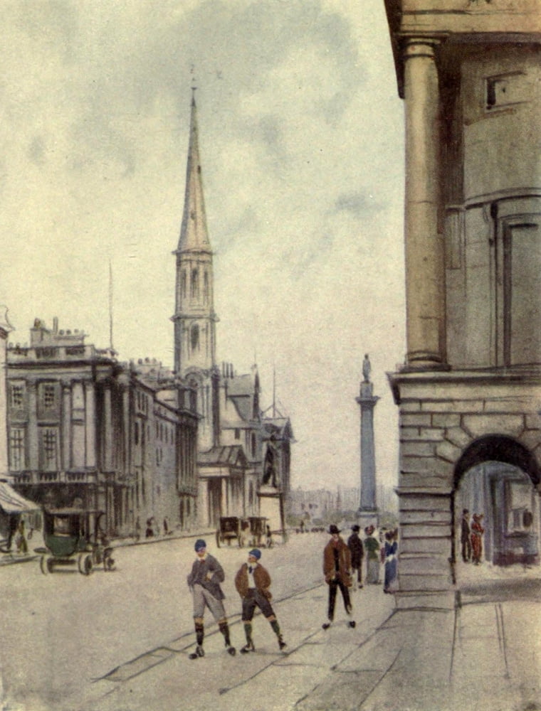 Charm of Edinburgh 1913 George Street Canvas Art - Harry Morley (18 x 24)