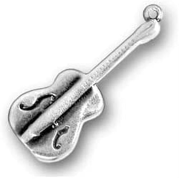 CharmCountry Sterling Silver Guitar Musical Charm with Split Ring Item #2161