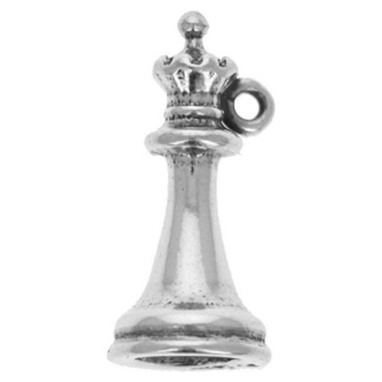 Chess Piece Queen Charm 3D Sterling Silver Chess Piece Queen Charm 3D Sterling Silver