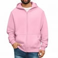 thumbnail image 1 of CharmCyan Full Zip Up Hoodie Sweatshirt for Men with Adjustable Drawstring Hood Soft Fleece Lining and Kangaroo Pockets Comfortable Casual Outerwear Perfect for Everyday Wear Pink L, 1 of 1