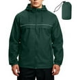 thumbnail image 1 of CharmCyan Lightweight Waterproof Hooded Windbreaker Jacket for Men with Adjustable Drawstring and Full Zip Closure for Outdoor Activities Green 3XL, 1 of 2