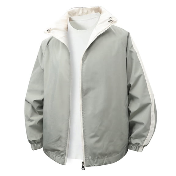 CharmCyan Lightweight Windbreaker Jacket with Hood Casual Loose Fit Full Zip Long Sleeve Outerwear for Men and Women Unisex Design Mint Green 3XL