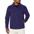 thumbnail image 1 of CharmCyan Men Button Down Shirt Jacket Long Sleeve Casual Lightweight Outerwear with Pockets Classic Fit Comfortable Design Navy 2XL, 1 of 1