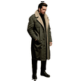 thumbnail image 1 of CharmCyan Men Fleece Lined Trench Coat Long Warm Jacket Wind Proof Jacket Coat With Pockets Army Green L, 1 of 2
