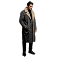 thumbnail image 1 of CharmCyan Men Fleece Lined Trench Coat Long Warm Jacket Wind Proof Jacket Coat With Pockets Gray XL, 1 of 2