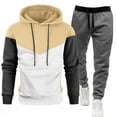 thumbnail image 1 of CharmCyan Men Hooded Sweatshirt and Jogger Pants Set Casual Long Sleeve Pullover Hoodie with Drawstring Athletic Fit Tracksuit Outfit Khaki XL, 1 of 1