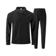 thumbnail image 1 of CharmCyan Men’s 2-Piece Tracksuit Set, Zipper Jacket with Long Sleeve and Drawstring Pants, Casual Athletic Sportswear Outfit Black M, 1 of 2