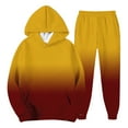 thumbnail image 1 of CharmCyan Men's Casual And Personalized Printed Long-sleeved Hooded Sweatshirt, Men's Sports Sweatshirt And Sweatpants Two-piece Set Yellow 2XL, 1 of 2