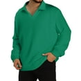 thumbnail image 1 of CharmCyan Men's Casual Collared Long-Sleeve Knit Base Layer Top Turquoise 4XL, 1 of 2