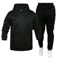 thumbnail image 1 of CharmCyan Men's Casual Hoodie and Sweatpants Set, Soft Fleece Lined Pullover Hooded Sweatshirt with Drawstring Jogger Pants, Athletic Tracksuit for Sports and Everyday Wear Black XL, 1 of 2