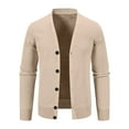thumbnail image 1 of CharmCyan Men's Classic Knit Cardigan Long Sleeve Button Down V-Neck Lightweight Soft Sweater for Casual Business Wear Beige L, 1 of 2