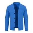 thumbnail image 1 of CharmCyan Men's Classic Knit Cardigan Long Sleeve Button Down V-Neck Lightweight Soft Sweater for Casual Business Wear Blue 2XL, 1 of 2