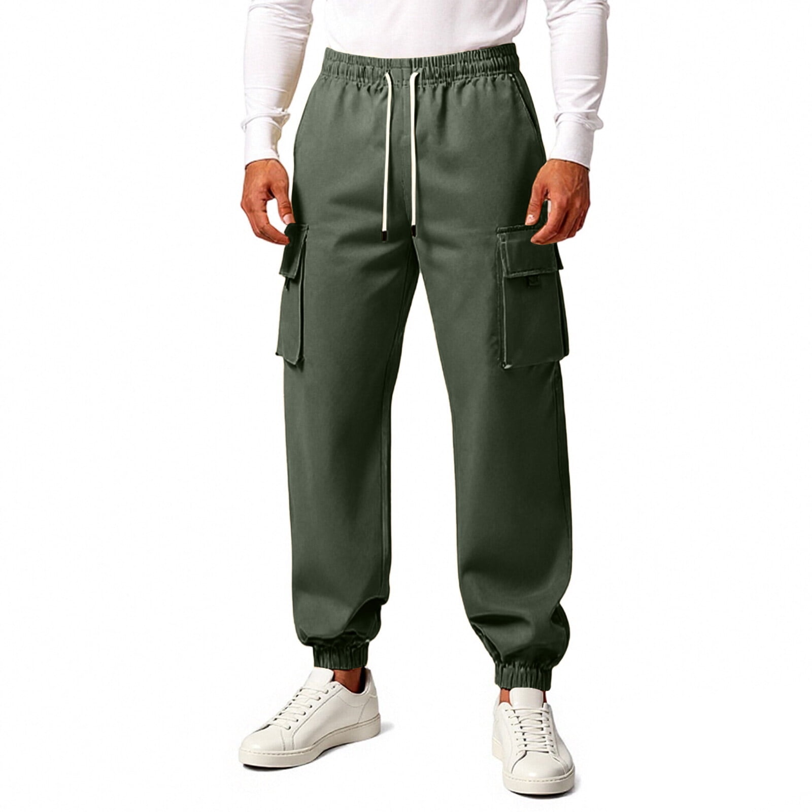 CharmCyan Men’s Corduroy Cargo Pants Relaxed Fit Drawstring Waist Multi ...