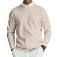 thumbnail image 1 of CharmCyan Men’s Crew Neck Knitted Pullover Long Sleeve Lightweight Ribbed Sweater Soft Classic Fit Casual Top for All Khaki 3XL, 1 of 2