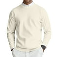 thumbnail image 1 of CharmCyan Men’s Crewneck Pullover Sweater Long Sleeve Ribbed Knit Lightweight Classic Fit Soft Material Simple Design Beige L, 1 of 2