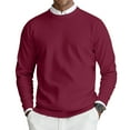 thumbnail image 1 of CharmCyan Men’s Crewneck Pullover Sweater Long Sleeve Ribbed Knit Lightweight Classic Fit Soft Material Simple Design Wine 3XL, 1 of 2