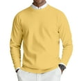 thumbnail image 1 of CharmCyan Men’s Crewneck Pullover Sweater Long Sleeve Ribbed Knit Lightweight Classic Fit Soft Material Simple Design Yellow L, 1 of 2