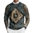 thumbnail image 1 of CharmCyan Men’s Crewneck Sweater Long Sleeve Pullover with Geometric Diamond Print Casual Regular Fit Knitwear Top Dark Blue L, 1 of 2