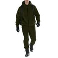 thumbnail image 1 of CharmCyan Men's Full Zip Hoodie and Sweatpants Set Comfortable Athletic Tracksuit with Adjustable Hood for Outdoor Activities Army Green L, 1 of 2