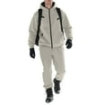 thumbnail image 1 of CharmCyan Men's Full Zip Hoodie and Sweatpants Set Comfortable Athletic Tracksuit with Adjustable Hood for Outdoor Activities Gray XL, 1 of 2