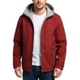 thumbnail image 1 of CharmCyan Men's Hooded Softshell Jacket Lightweight Windproof Water Resistant Outerwear with Zipper Pockets for Outdoor Activities Red L, 1 of 1