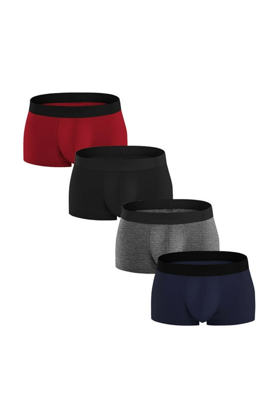 Men's Hot Fashion 4er Pack Colourful Comfortable 95% Cotton Underwear Plus Size