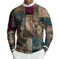 thumbnail image 1 of CharmCyan Men’s Long Sleeve Crew Neck Sweater with Abstract Floral Print Lightweight Knit Pullover Casual Fit Top for Everyday Wear Ginger 2XL, 1 of 2