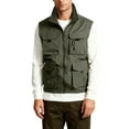 thumbnail image 1 of CharmCyan Men's Outdoor Cargo Vest Fishing Work Travel Photo Vests Zip Up Stand Collar Sleeveless Jacket With Pockets Army Green L, 1 of 7