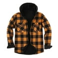 thumbnail image 1 of CharmCyan Men’s Plaid Flannel Shirt Jacket with Hood Fleece Lined Long Sleeve Button Down Casual Outerwear for Winter Fall Yellow S, 1 of 2